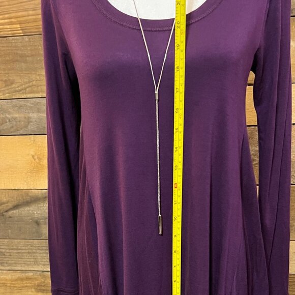 Alya Purple Long Sleeve Blouse Shark Bite bottom Size small - Picture 5 of 11